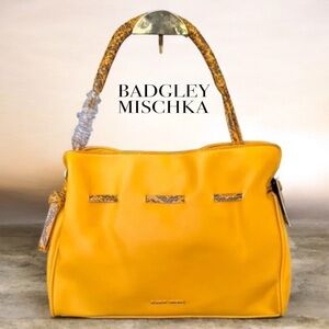 NWT - Badgley Mischka- Solid/Snake Combo Handbag